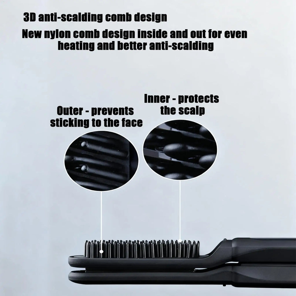 Cordless Hair Straightener 2-in-1 Rechargeable Curler with LED Display 3 Temperature Settings Cordless Straightener for Women