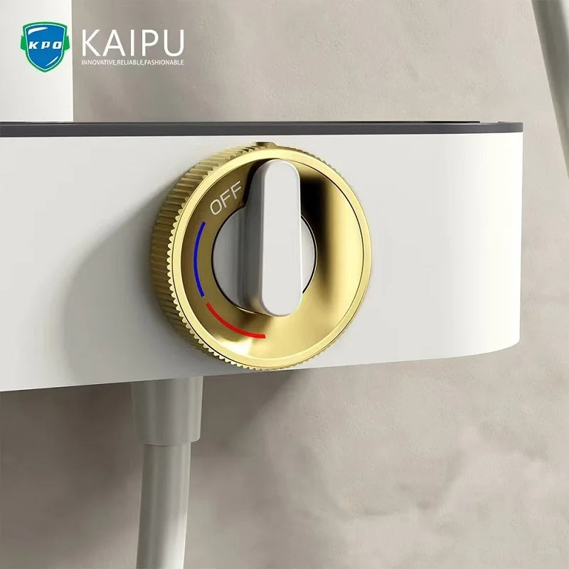 Luxury Modern Brass Bathroom shower faucet set Hot Cold water shower set Rainfall Waterfall 3 mode Shower faucet Wall Mounted