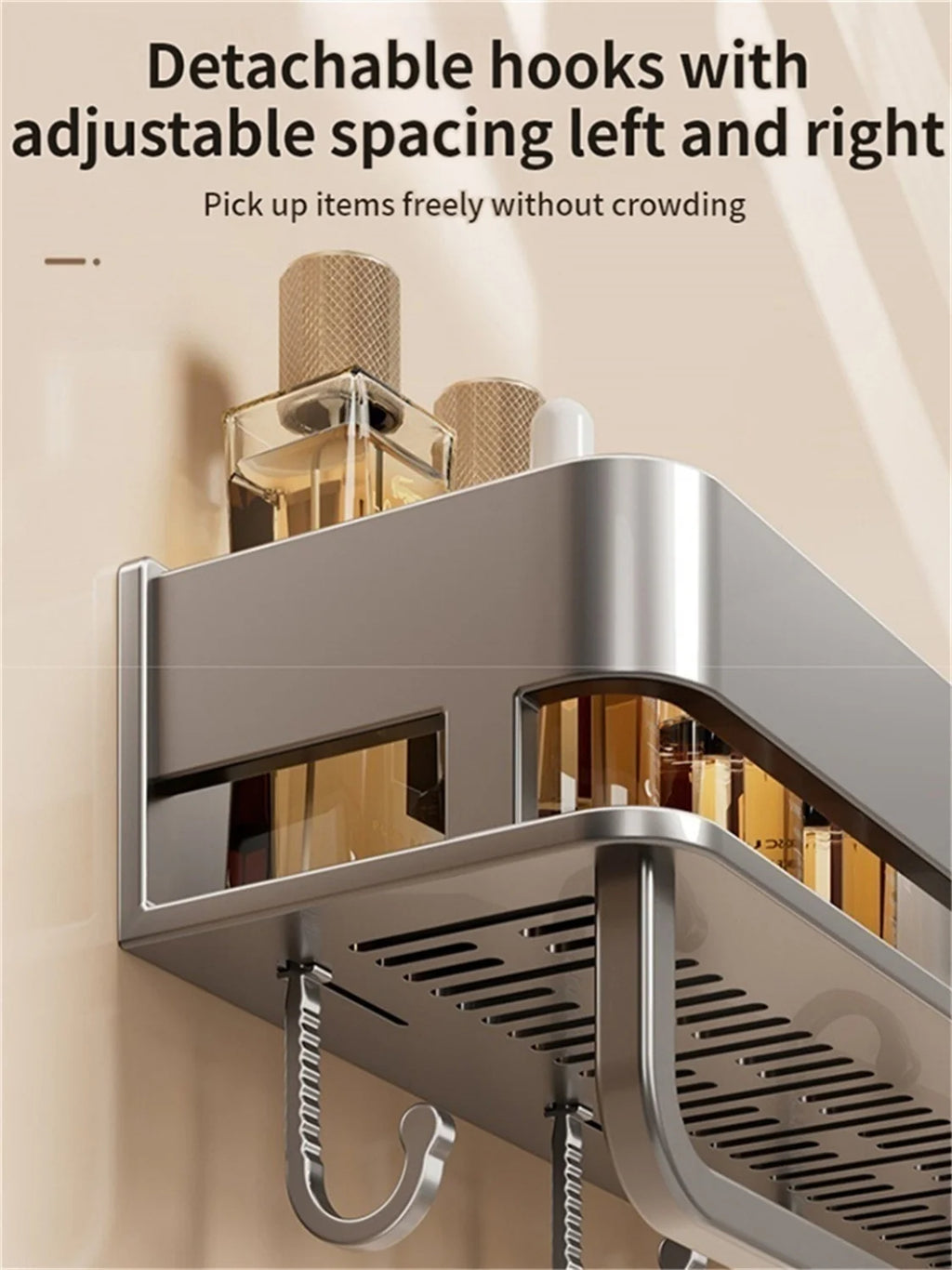 Wall-Mounted Bathroom Storage Shelf with No Drilling Required for Bathroom Sink Vanity and Toilet Wall Storage Racks