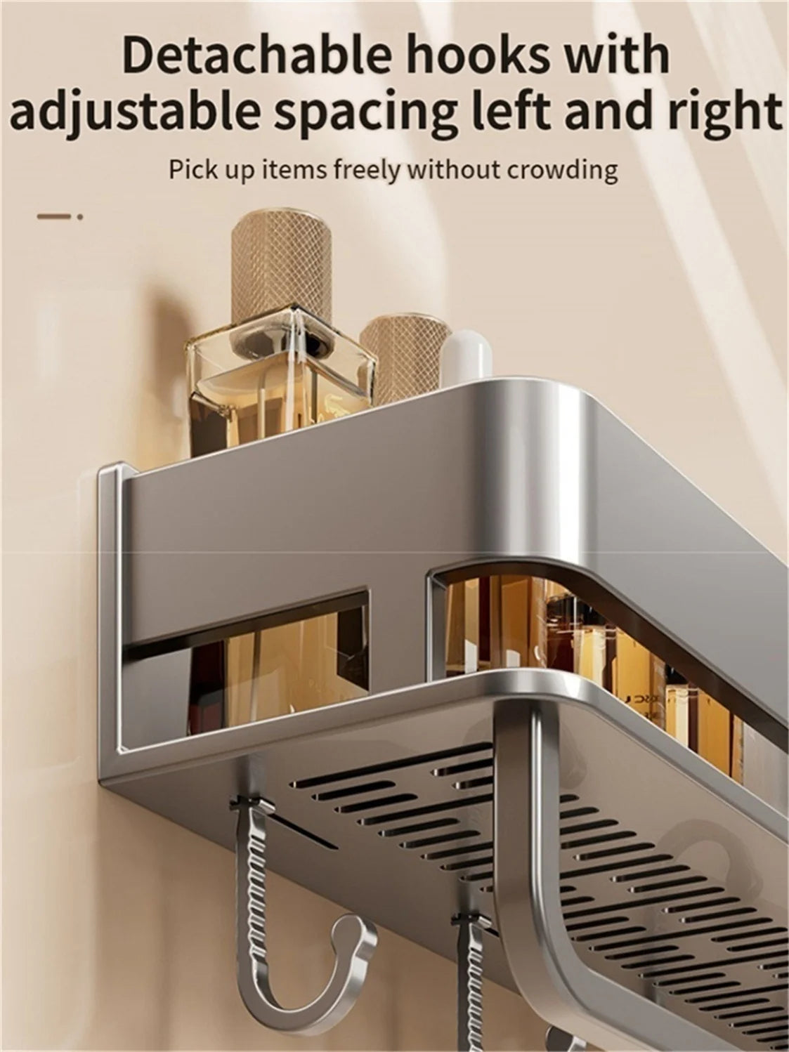 Wall-Mounted Bathroom Storage Shelf with No Drilling Required for Bathroom Sink Vanity and Toilet Wall Storage Racks