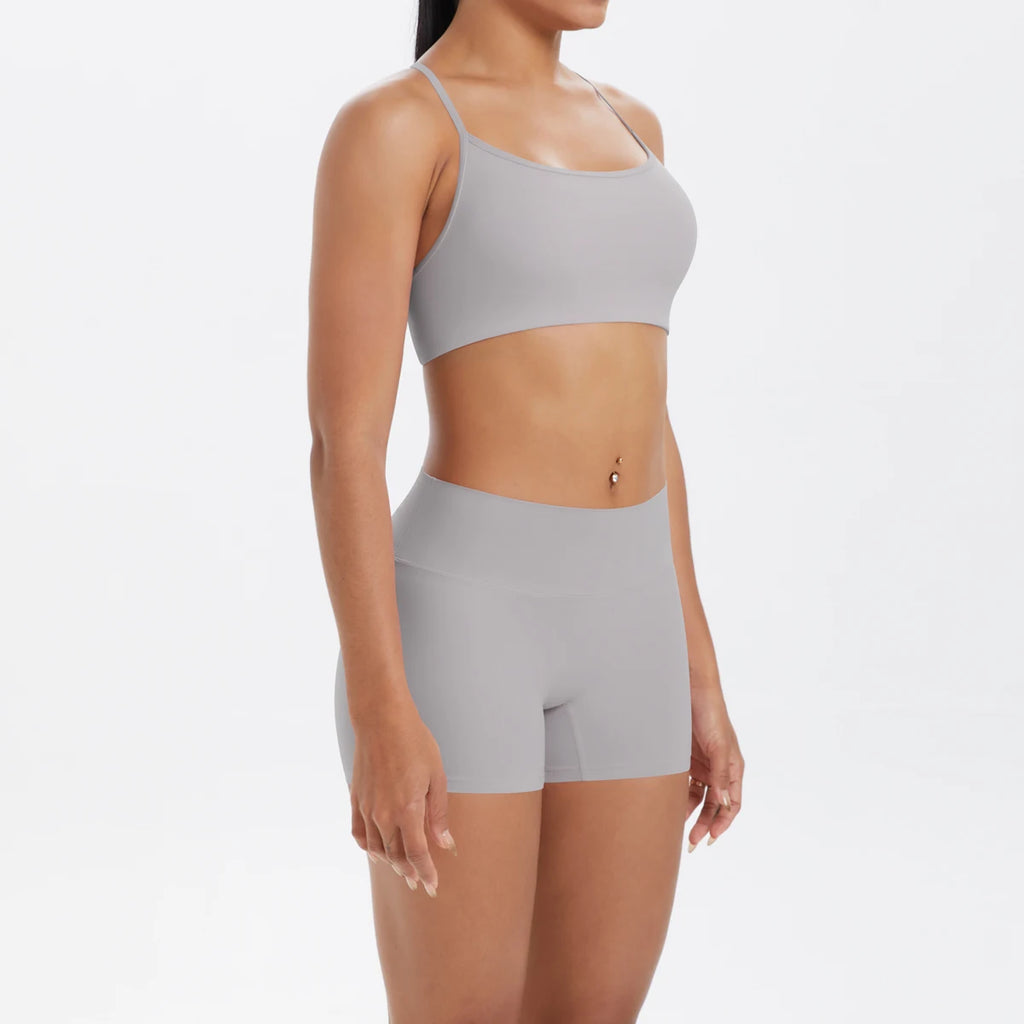 New Cross Backless Yoga Bra And Fitness Shorts Gym Yoga Set Woman’s Summer Running Sports Quick-Dry Women Gym Clothing Yoga Suit