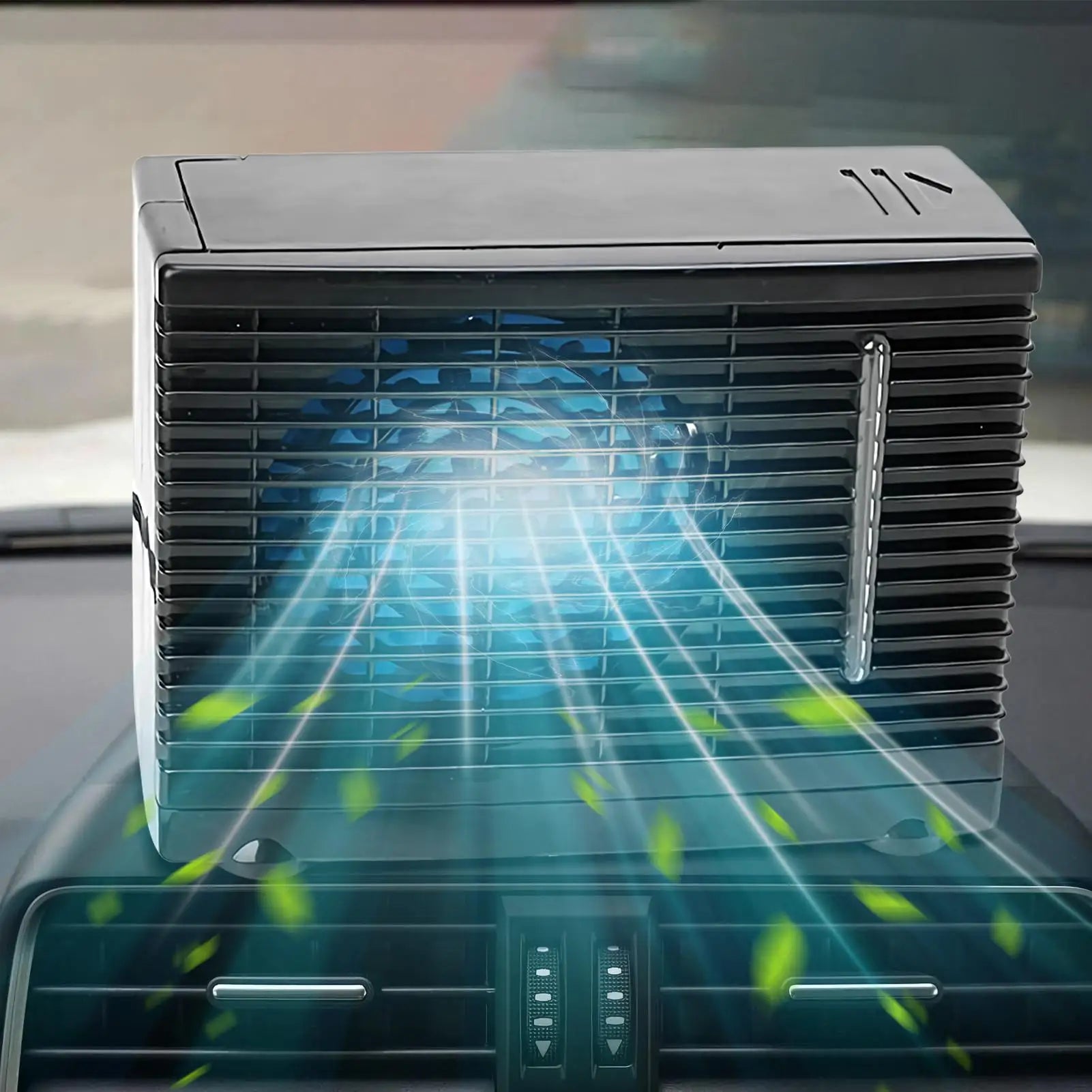 12V Mini Portable Car Air Conditioner Fan, Evaporative Water Cooling Air Cooler with Water Tank, Personal Cooling Appliance Fans