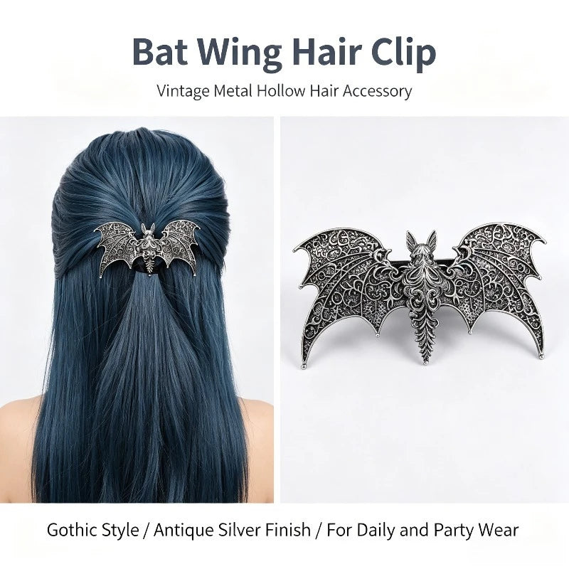 1pc Viking Retro Gothic Bat Women's Hair Clip Personalized Fashion Multi functional Party Hair Accessories Perfect Gift Choice