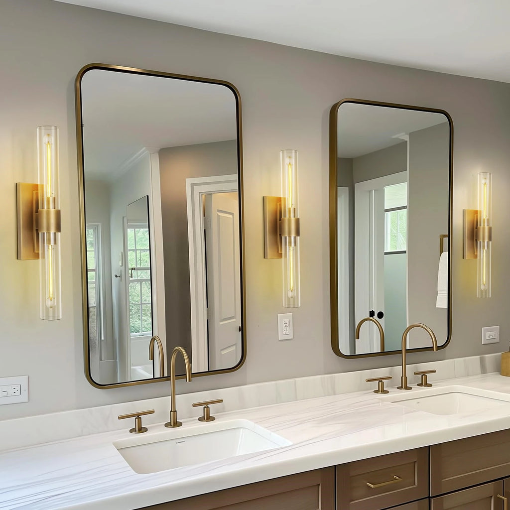 Modern Led Double Head Glass Wall Light For Living Room Bedroom Bathroom Loft Wall Lamps Luxury Indoor Room Decor Mirror Sconces