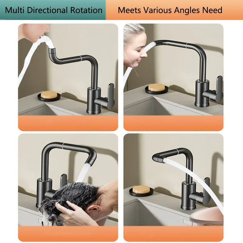 STARON Bathroom Basin Mixer Bathroom Basin Faucet 720° Rotatable For Sinks Stainless Steel Hot And Cold Mixer Tap Accessories