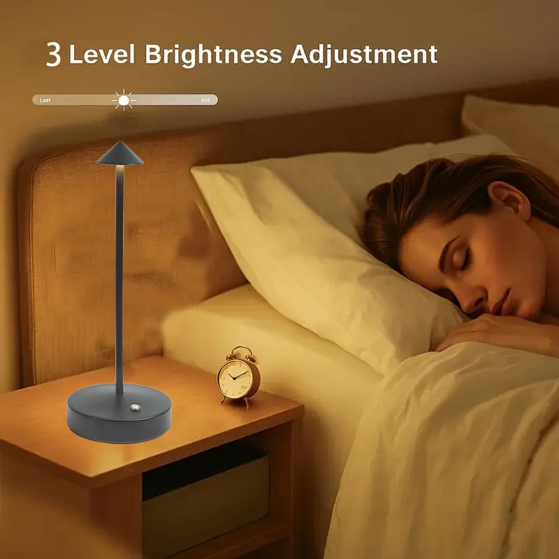 Modern Led Desk Lamp, Wireless, Adjustable Lighting, Dimmable, Touch Control, Rechargeable Lithium Battery, 800Mah, USB Powered, Button Control, Matte Plastic Metal Surface, Pointed Top, Solid Color, Dreamy Theme, Cute, Light