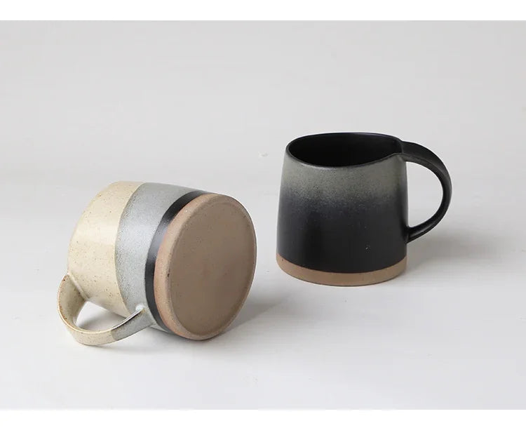 Japanese Retro Stoneware Coffee Cup Household Ceramic Hanging Ear Mug Cup English Afternoon Tea Tea Cup Breakfast Milk Mug Gift