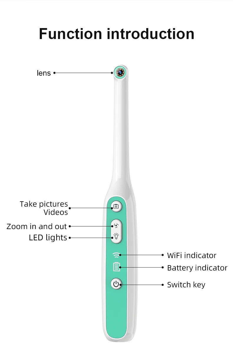 INSKAM Visual Mouth Camera WIFI Mouth Examination Camera IP67 Waterproof 1440P Endoscope Camera 2MP Image System Inspection Tool