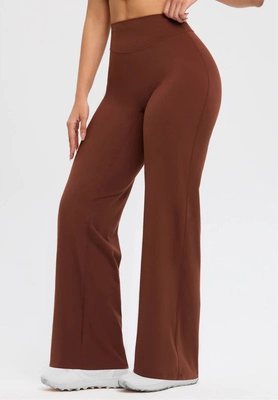 2026 C-B Women High Waist V Back Scrunch Straight Leg Yoga Pants Naked Feel Tummy Control Stretch Gym Pilates Sports Trousers