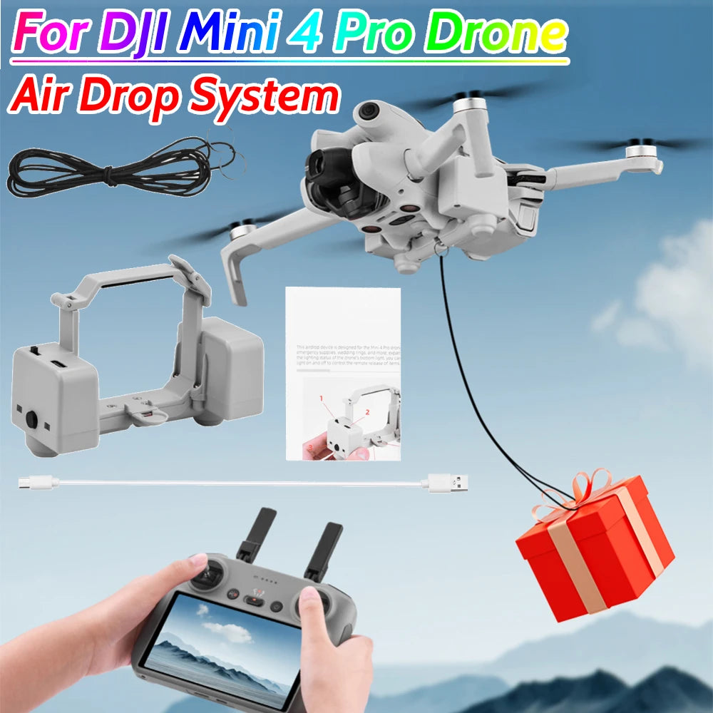 Drone Thrower Fishing Wedding Drone Air Drop Device Drone Air Drop Thrower System for DJI Mini 4 Pro Drone Accessories