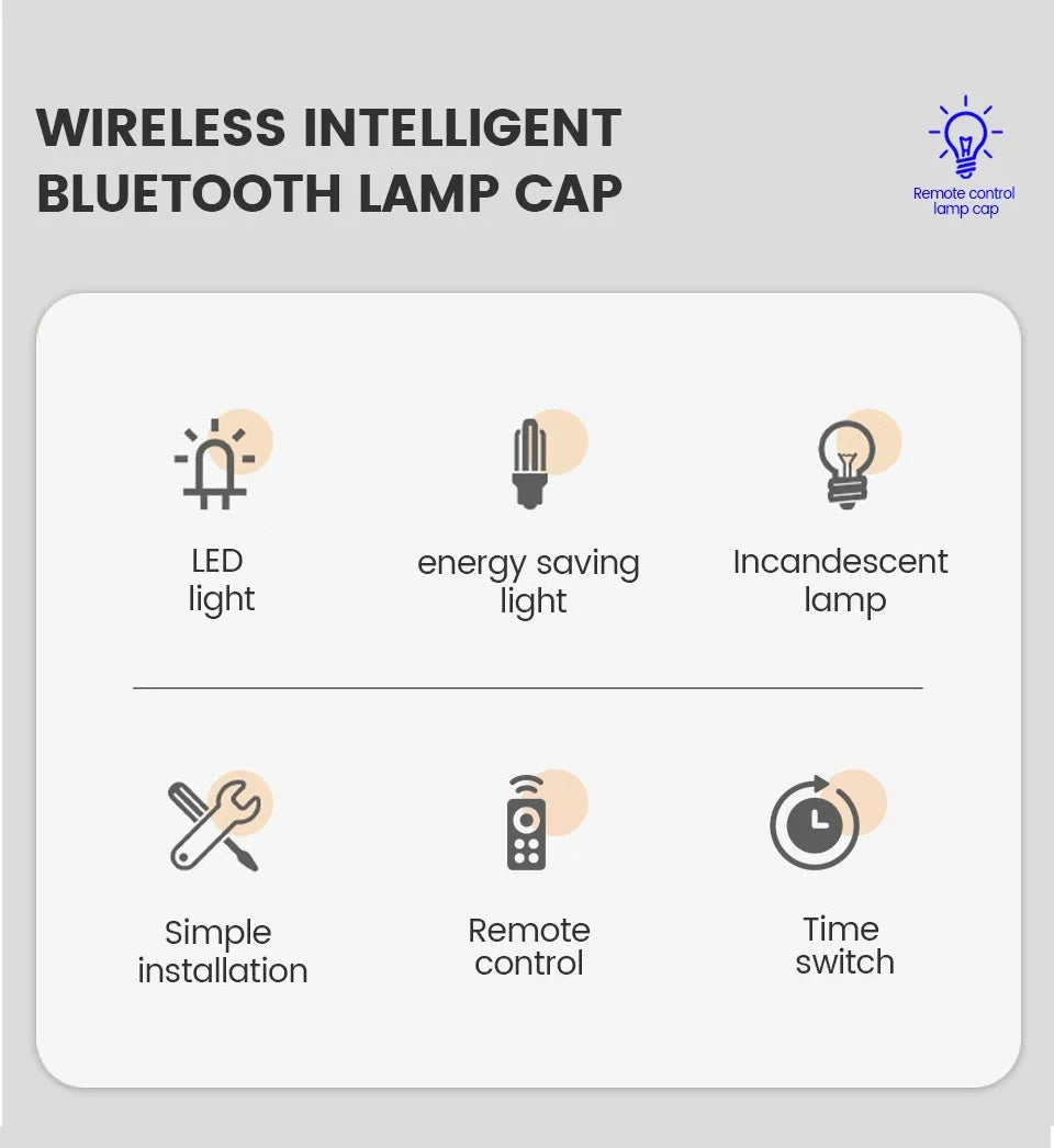 E27 Smart Lamp Holder Infrared Wireless Remote Control Timer Switch AC85-265V 220V 110V House Switch Baby Room Bedroom Switch