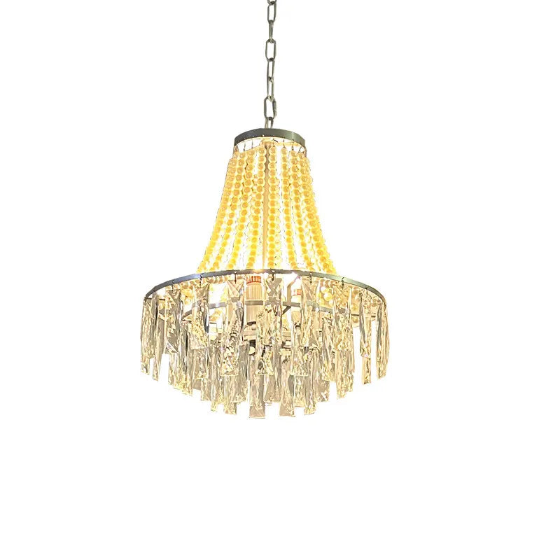 Modern Circular Led Pendant Light For Home Decoration Living Room Foyer Front Staircase Bedroom Crystal Pearl Lighting Fixtures
