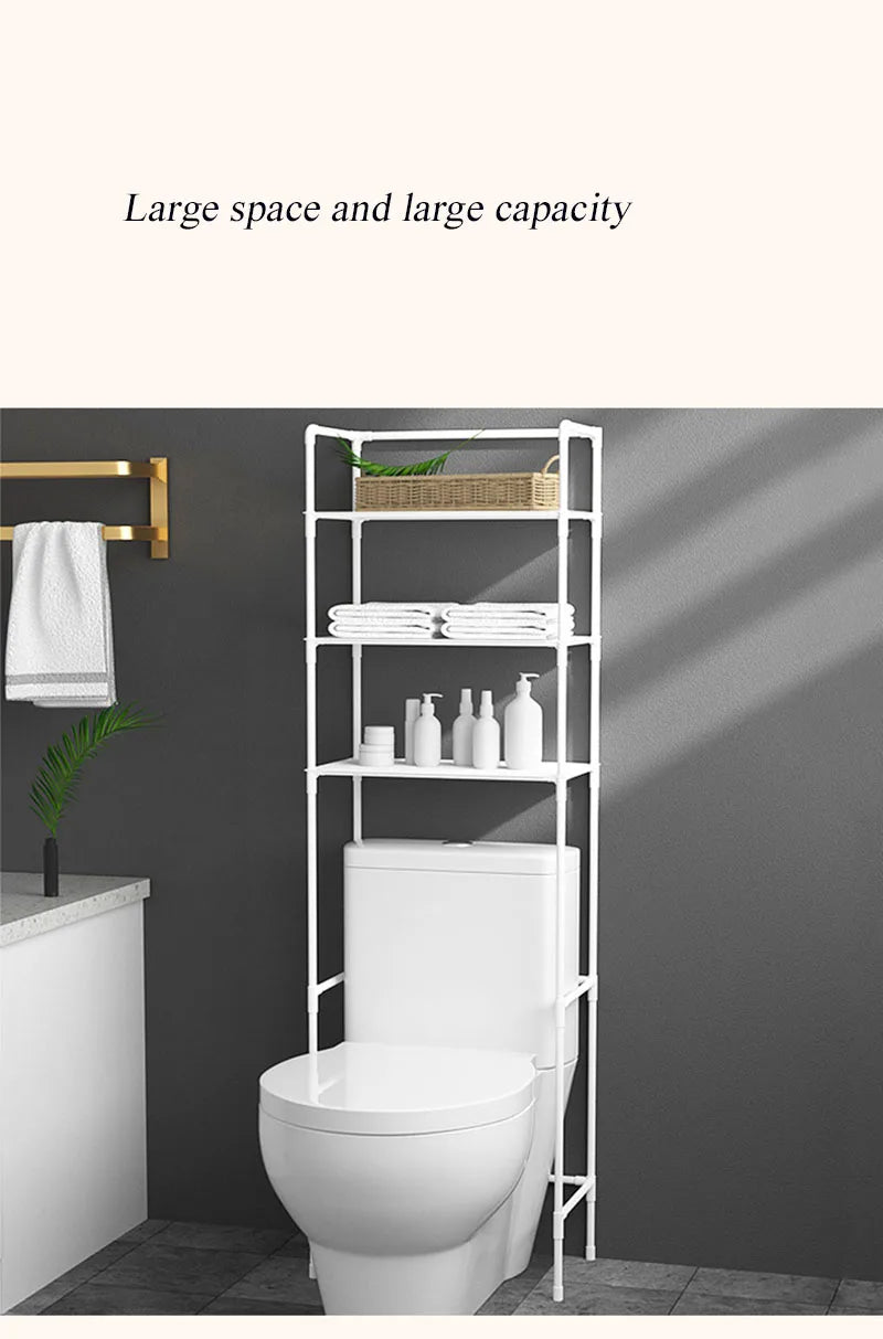 Over The Toilet Storage Rack Multilayer Floor-mounted Bathroom Shelf Large Capacity Toilet Storage Cabinet Space Saver Organizer