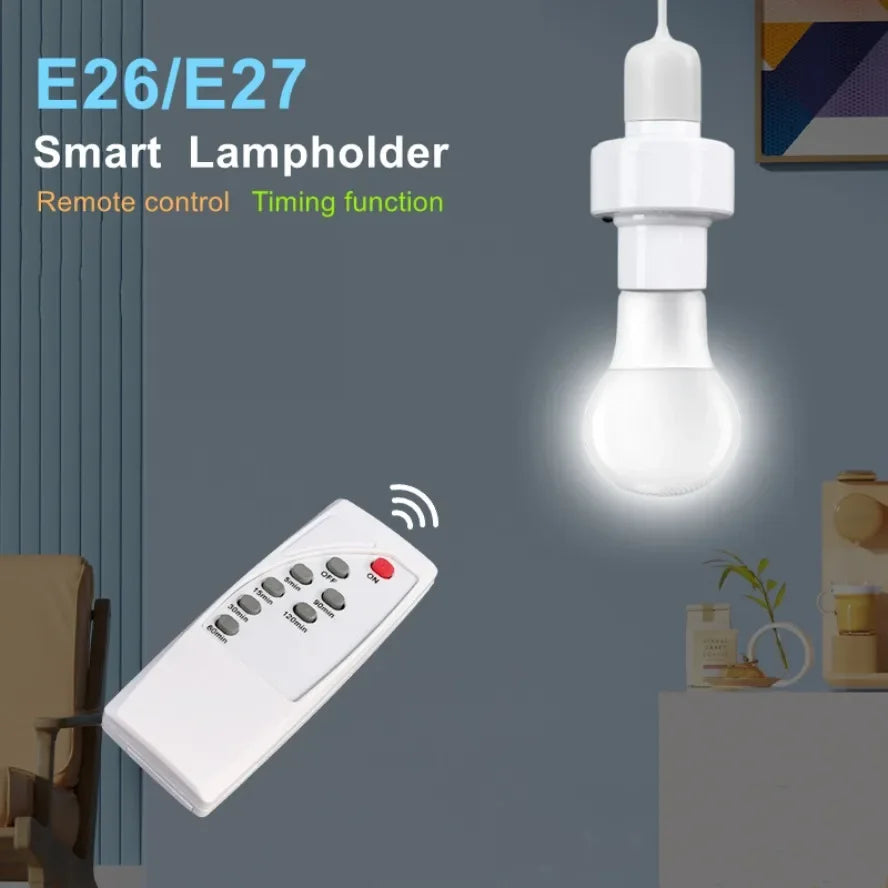 E27 Smart Lamp Holder Infrared Wireless Remote Control Timer Switch AC85-265V 220V 110V House Switch Baby Room Bedroom Switch