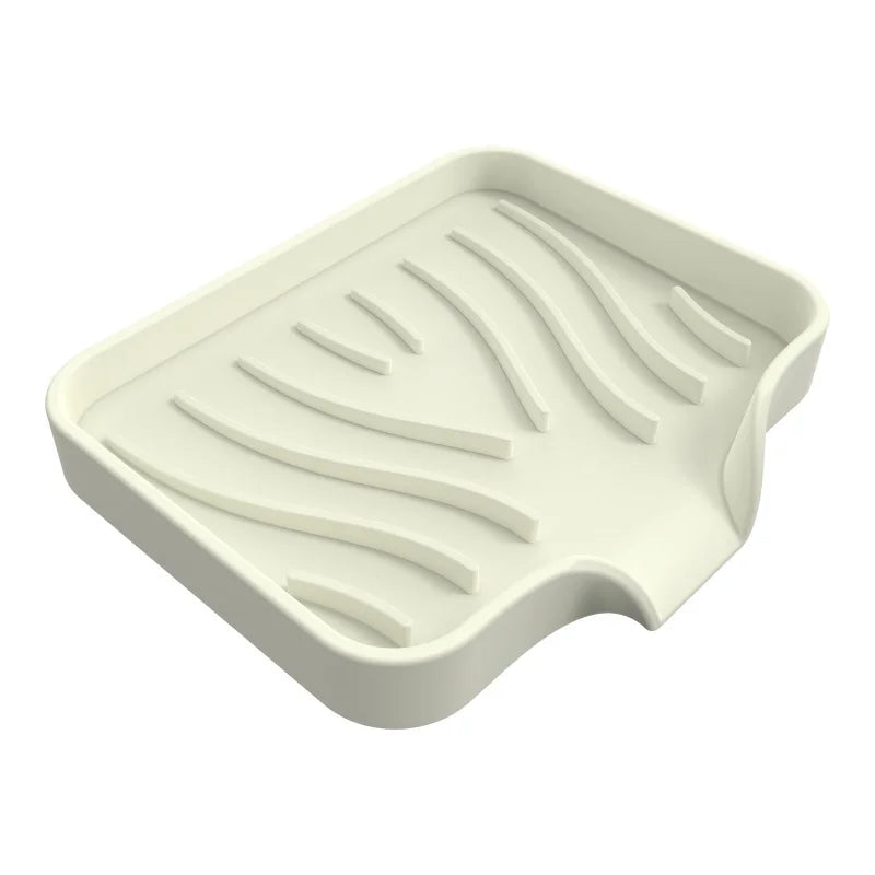 1pcs Sink Silicone Tray With Drain Soap Sponge Storage Holder Countertop Sink Scrubber Brush Soap Storage Rack Kitchen Organizer