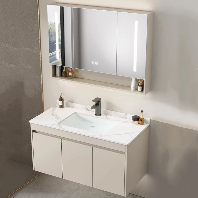 Wall Basin Bathroom Cabinet Set Sink Mirrors Shelves Bathroom Cabinets Storage Organizer Mobile Bagno House Accessories