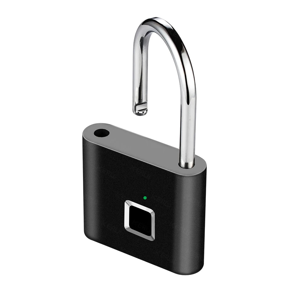 KERUI Fingerprint Lock Keyless USB Charging Smart Padlock Waterproof Door Lock 0.2sec Unlock Portable Anti-theft Padlock Zinc
