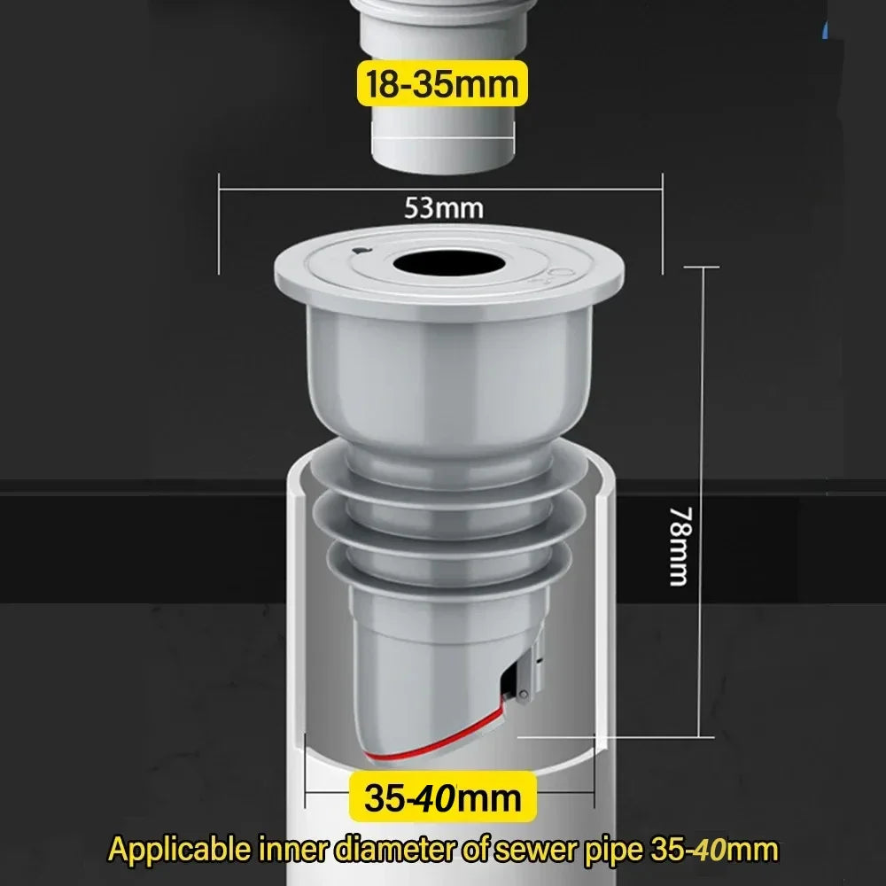 Sewer Trap Silicone Drain Pipe Seal Plug Kitchen Sink Sewer Plug Bathroom Accessories Siphon Tube Bathtub Home Drains Drainer
