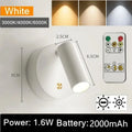 LED Bedroom Wall Light With Touch Switch Black White Magnet Magnetic Base Dimmable For Bedside Study Reading USB Rechargeable