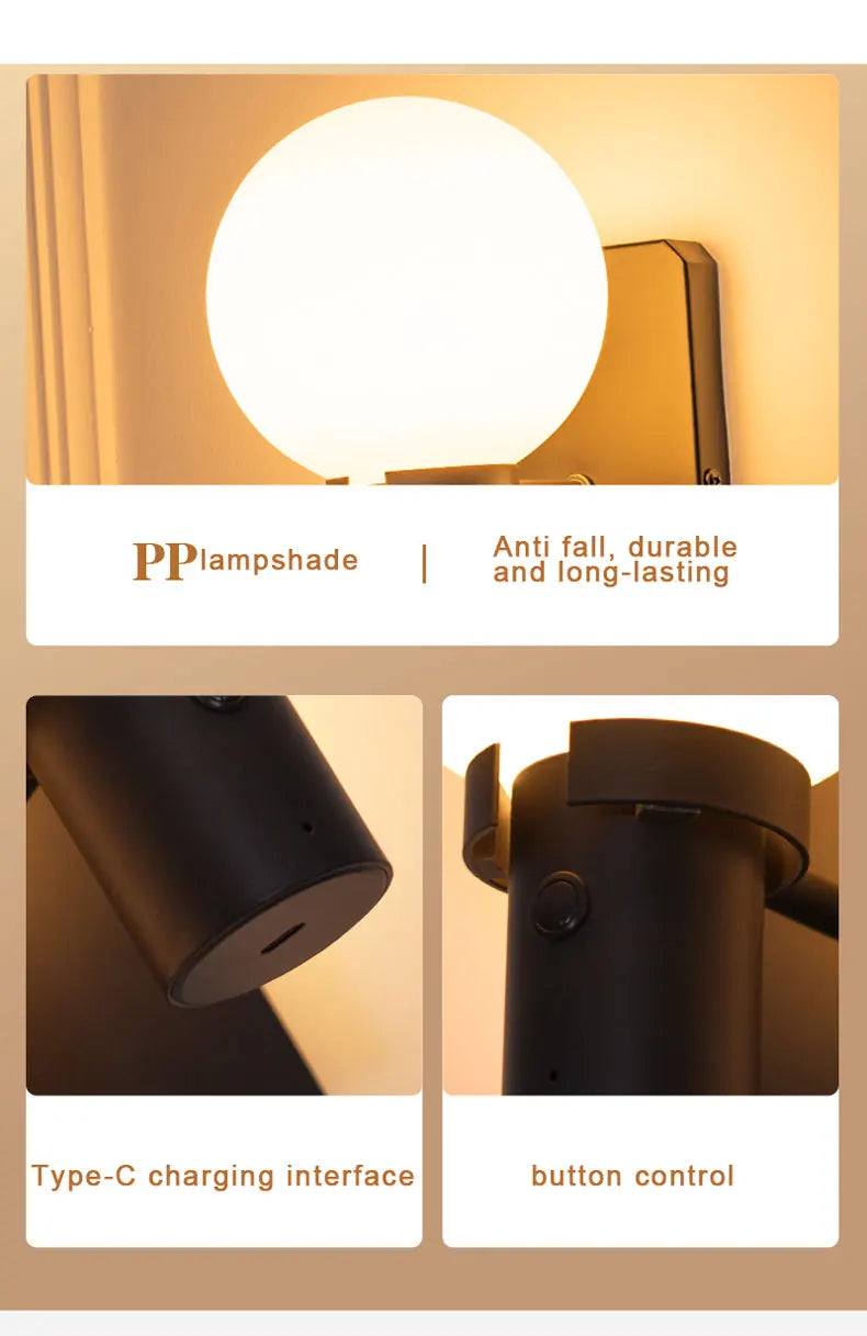Modern Minimalist Creative Wall Lights for Bedroom Bedside Living Room Balcony Staircase Corridors Home Decoration Lighting