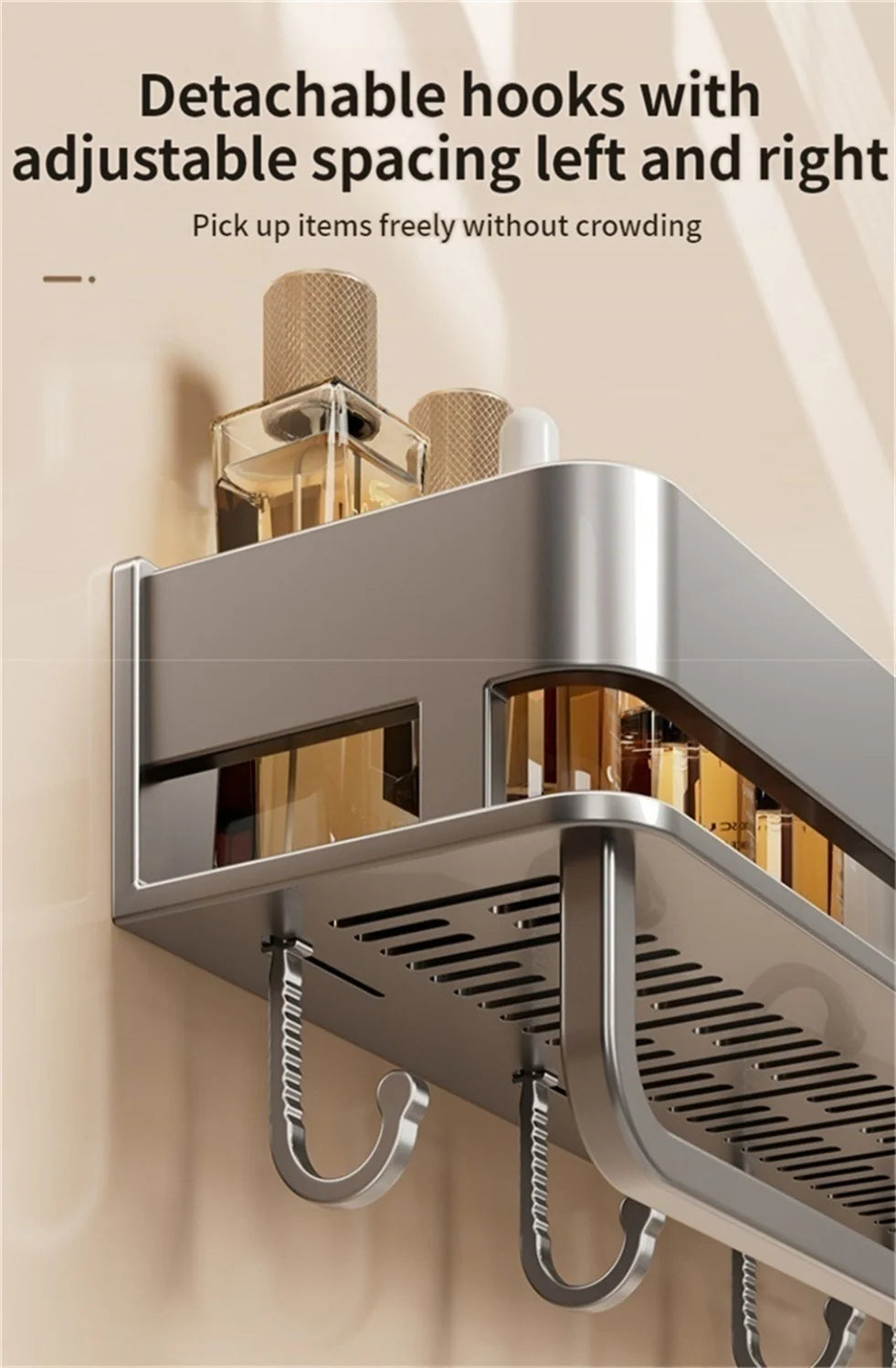 Wall-Mounted Bathroom Storage Shelf with No Drilling Required for Bathroom Sink Vanity and Toilet Wall Storage Racks