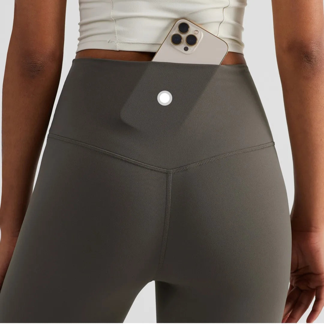 Solid Color Back Waist Pocket High Waist Fitness Yoga Legging soft Women Sport Pant Tight Butter Athletic Gym Ankle-Length Pants