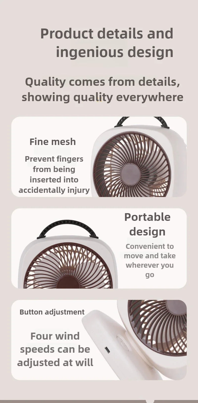 1200mAh-2000mAh Air Circulation Wireless Fan Household Desktop Office Portable Desk Fan Bedroom Large Wind Ceiling Fan