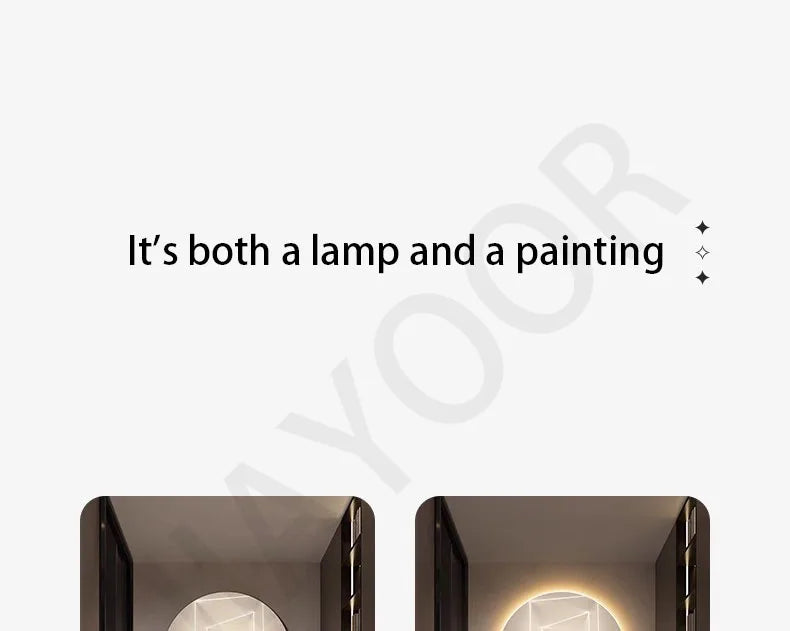 Decoration Painting Of The Entrance Hall Modern Light Luxury Hanging Painting Wall Lamps Extending Mural LED Lights Painting