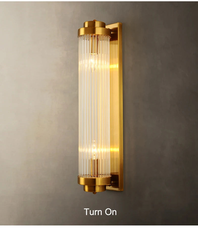 Luxury Led Wall Lamp For Living Room Brushed Gold Bedroom Scones Modern Creative Design Light Fixture Home Decor Glass Lighting
