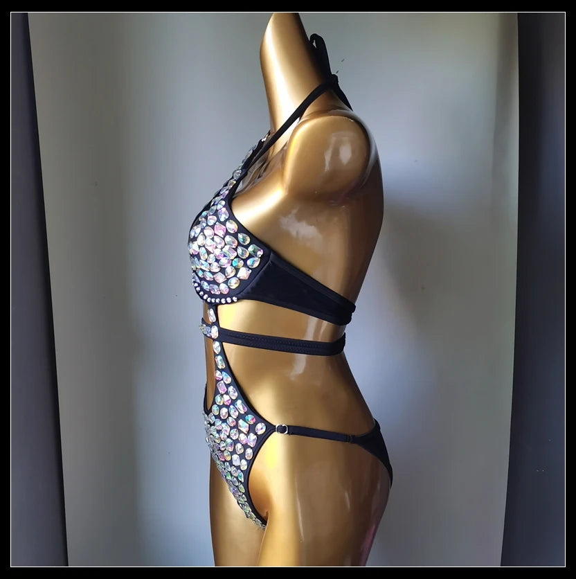 2025 newest fashion swimsuit bar bikinidiamond bikini crystal bar bikini  swimsuit handmade bar bikini diamond bikini swimsuit