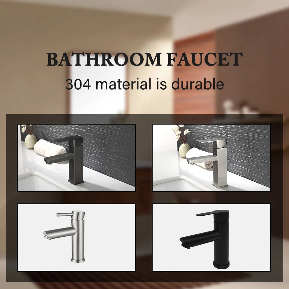 Bathroom Faucets Hot and Cold Mixer Faucets Vanity Bathroom Kitchen Deck Mounted Bathroom Sink Faucets（hose not include）