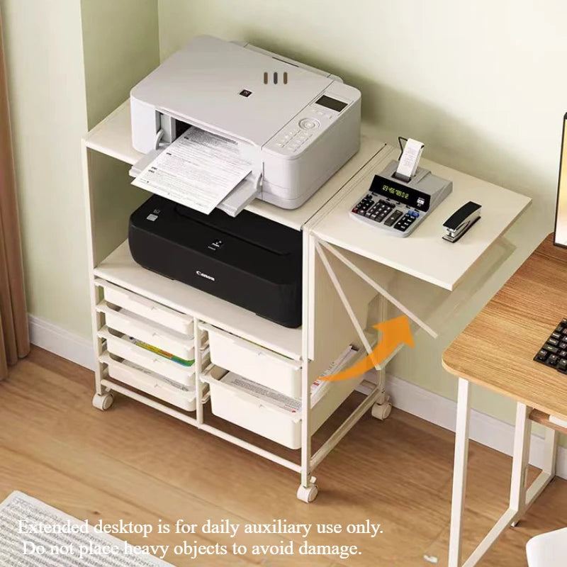 Kitchen Island Cart with 6 Drawers, Rolling Sideboard Cabinet, Dining Room Drawer Cart with Extended Desktop  Kitchen Furniture