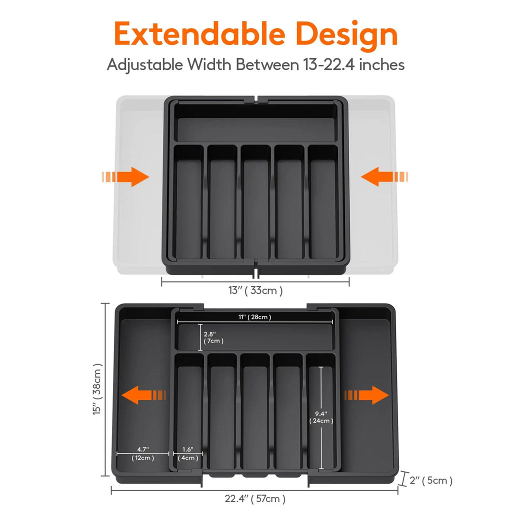 Silverware Expandable Kitchen Drawer Organizer Adjustable Utensil Cutlery Drawer Organizer for Forks Knives