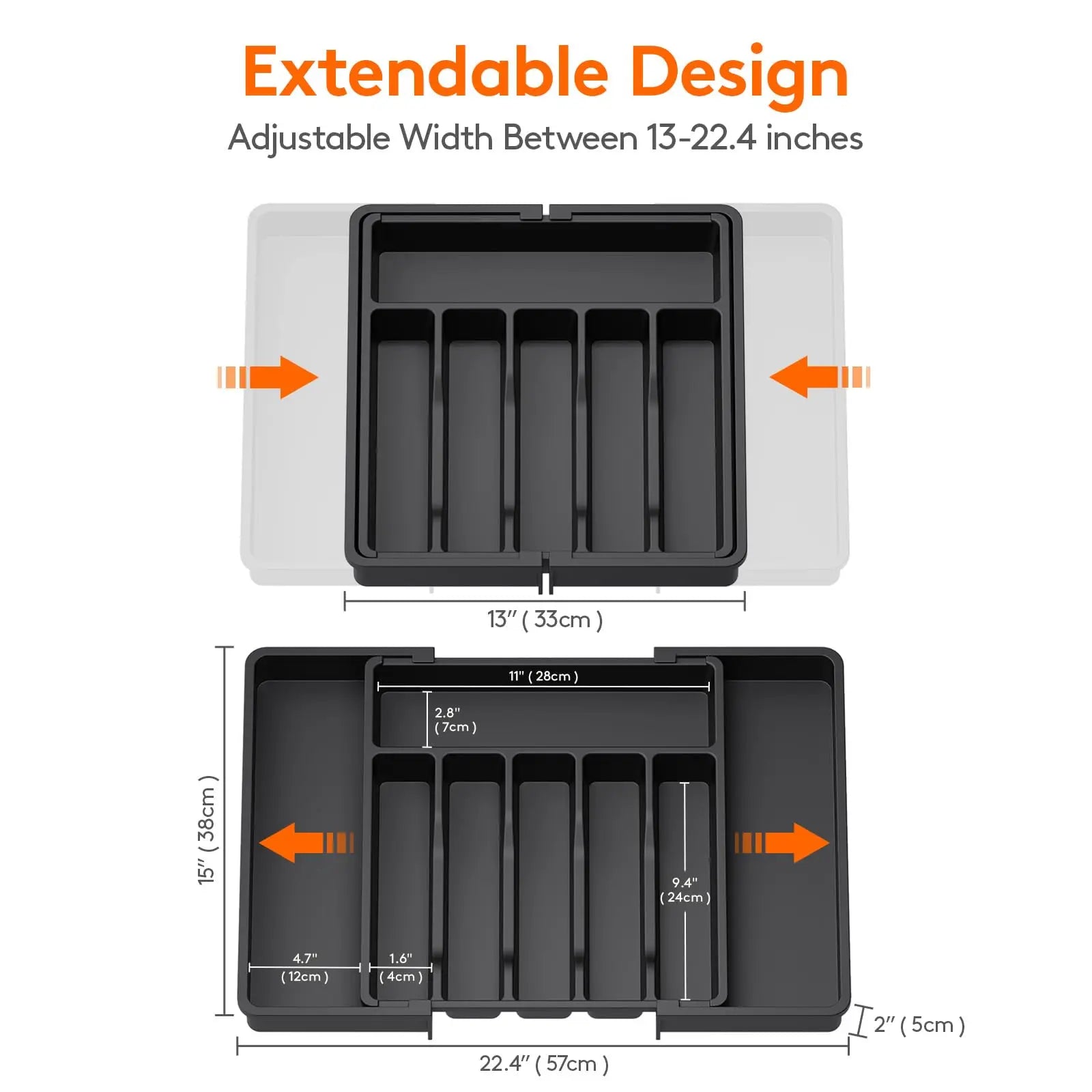 Silverware Expandable Kitchen Drawer Organizer Adjustable Utensil Cutlery Drawer Organizer for Forks Knives