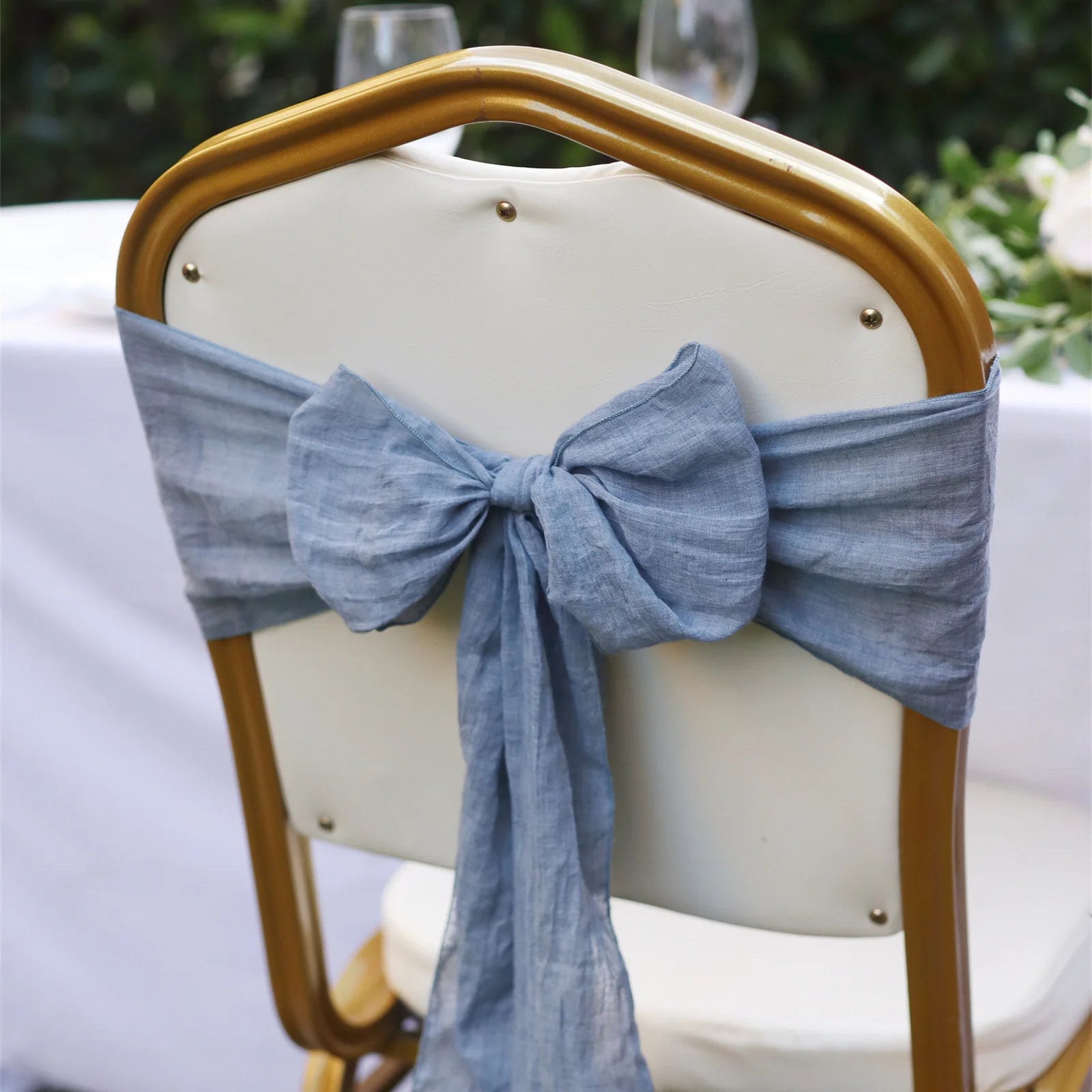 10-100Pcs Terracotta Chair Sashes for Wedding Chair Covers Cheesecloth Chair Bow Sashes Chair Ribbons for Party Ceremony 7x98In
