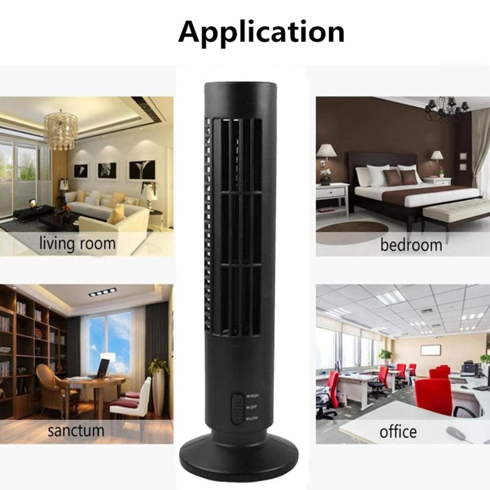 E9 Portable Air Cooler Vertical Bladeless Fan USB Desktop Air Conditioner Table Fan Mini Cooling Tower Kids Fan for Home Office