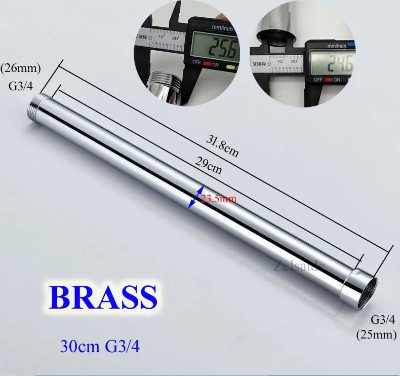 10/20/30/40/50/60/70cm brass/stainless steel shower extension rod, shower lengthen pipe