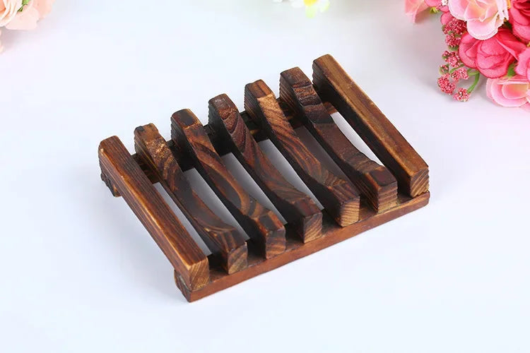 Natural Bamboo Soap Box Dishes Bath Soap Holder Wooden Case Tray Mildew Resistant Drain Bathroom Washroom Accessory
