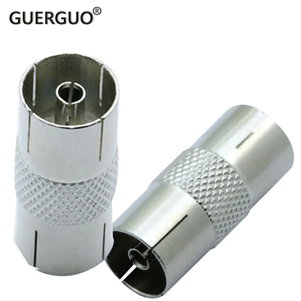 2PCS TV Female to Female Male Adapter TV Cable Dual-Pass Straight TV Male to TV Male For Antenna