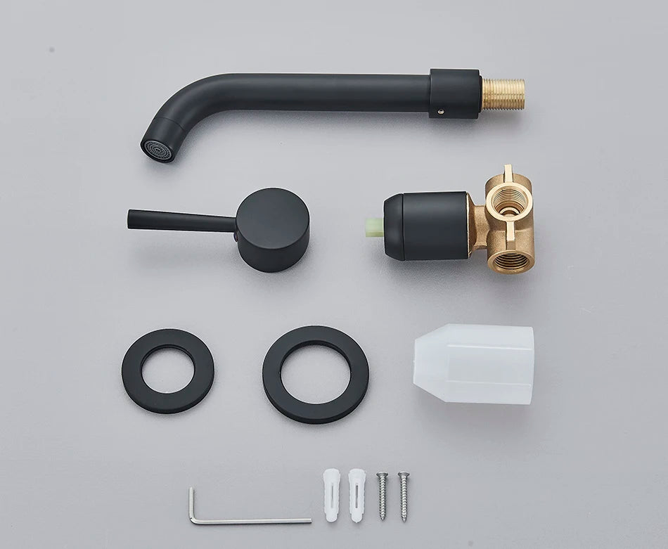 Brushed Gold/Black Basin Faucet Concealed Wall Mounted For Bathroom Faucets Bath Basin Sink Tap Bathtub Hot And Cold Water Mixer