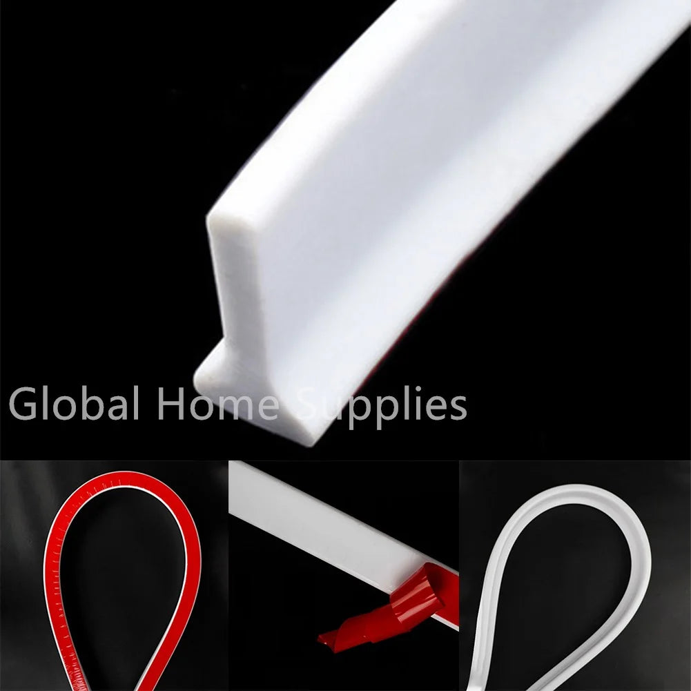 0.5-6M Bathroom Water Stopper Silicone Retaining Strip Water Shower Dam Flood Barrier Dry And Wet Separation Blocker