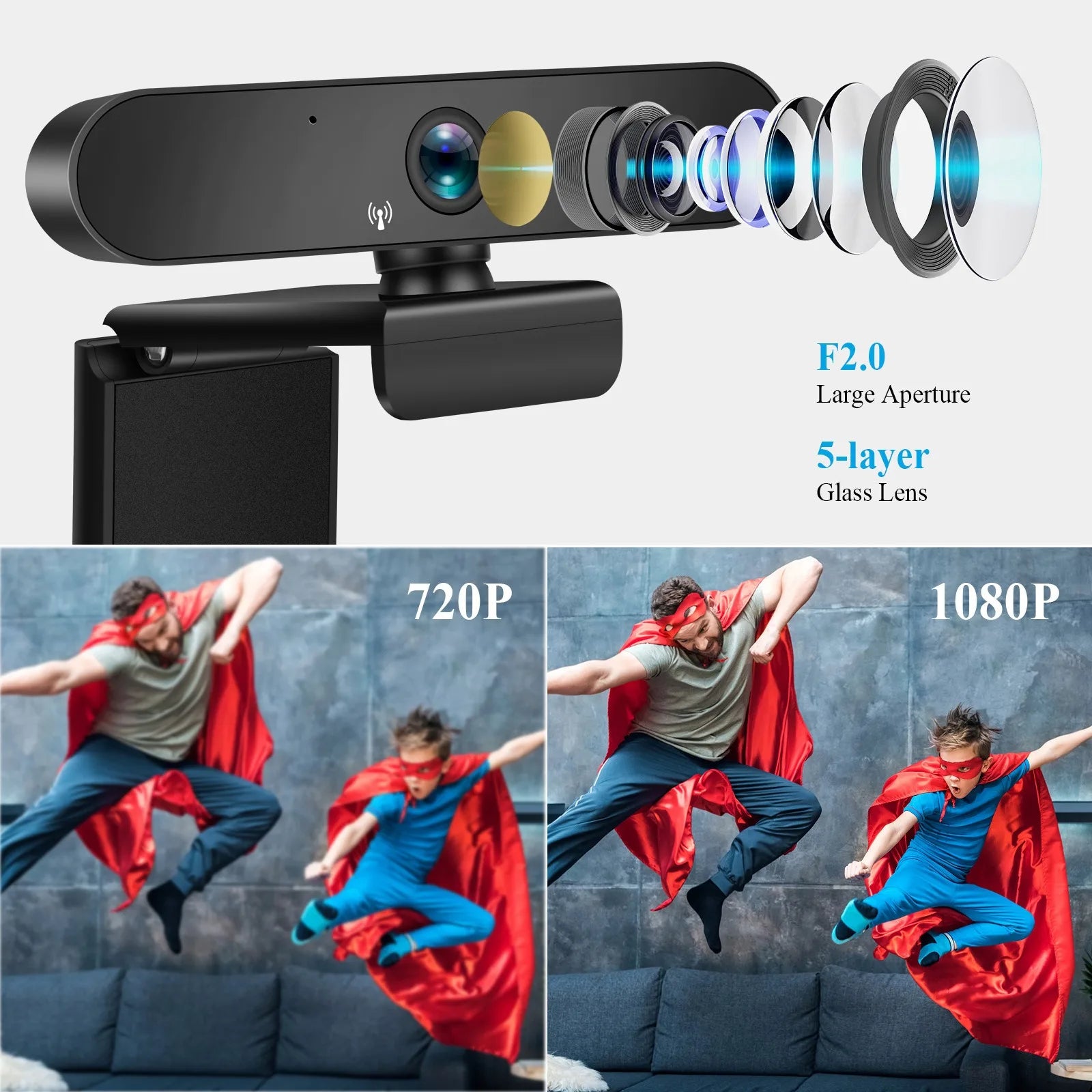 Full HD 4K Computer Web Camera 2K 1080P USB 3.0 Plug Webcam for Youtube Skyper Facebook Ins Online Video Chat Mircophone 30fps