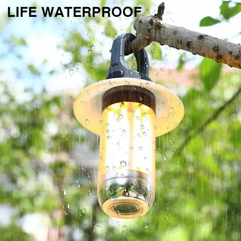 Camping Light Lightweight Handheld Torch  5 Lighting Modes Rechargeable Tent Lamp for Patio Climbing 8 Light Filaments
