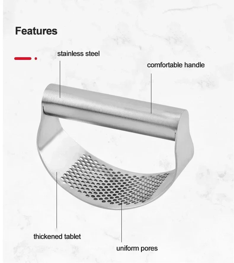 Stainless Steel Garlic Press Manual Grinding Chopper Garlic Ginger Press Multi-function Grinding Slicer Kitchen Gadgets