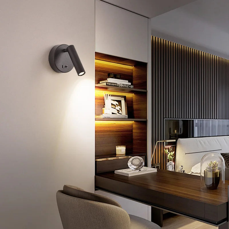 Switch Wall Lamp Modern LED Wall Light Simplicity Spotlights Indoor Lighting Room Decor For Living Room Bedroom Bedside Sconces