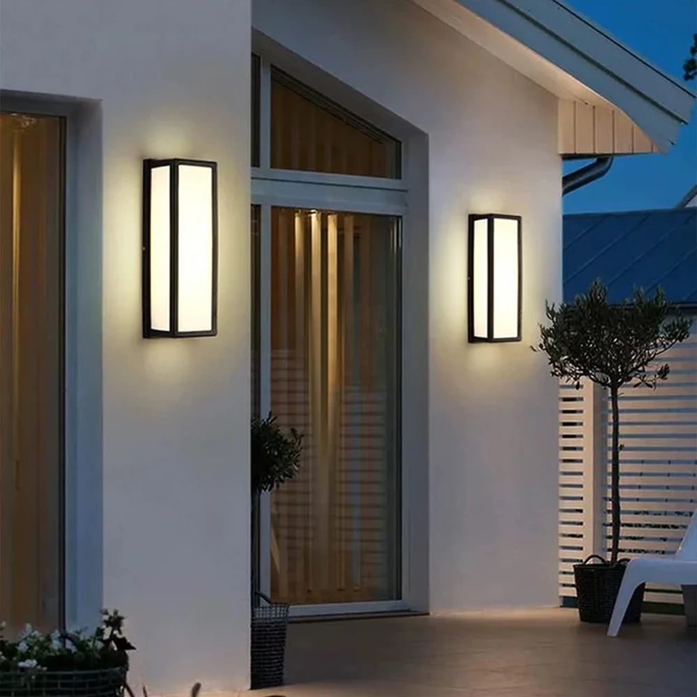 Modern Outdoor LED Wall Light Waterproof 110V 220V Exterior Wall Light For Porch Garage Garden Courtyard Villa Indoor Wall Lamp