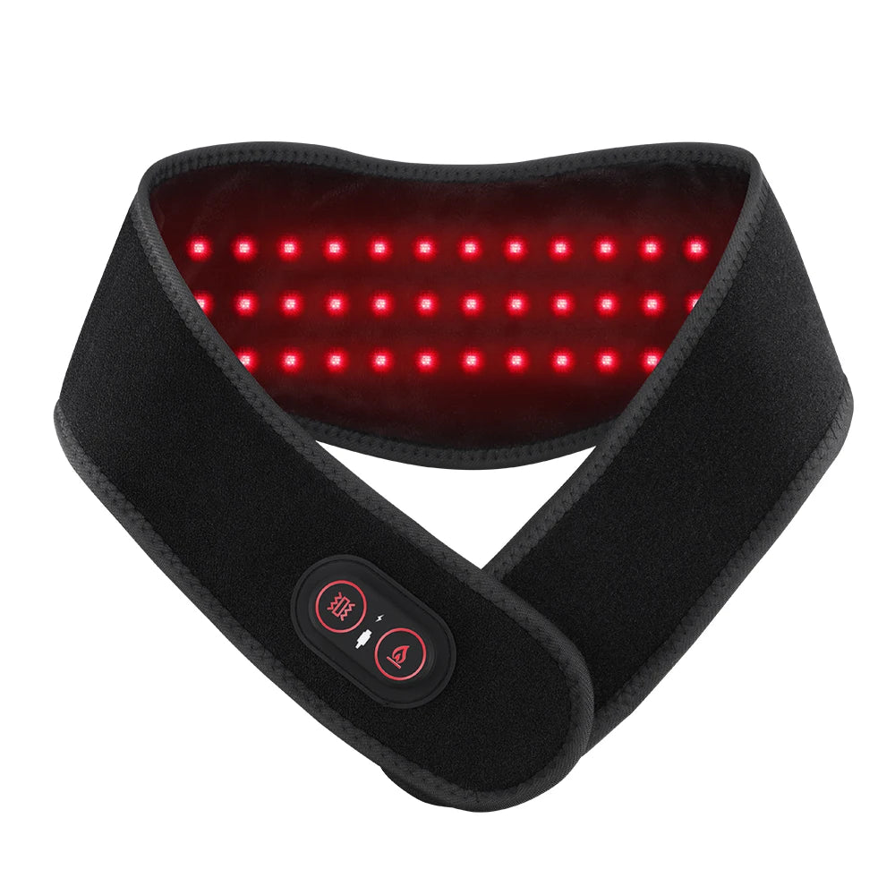 Electric Red Light Heating Neck Belt 660-850nm Infrared Neck Cervical Protection Neck Vibration Massage Pad
