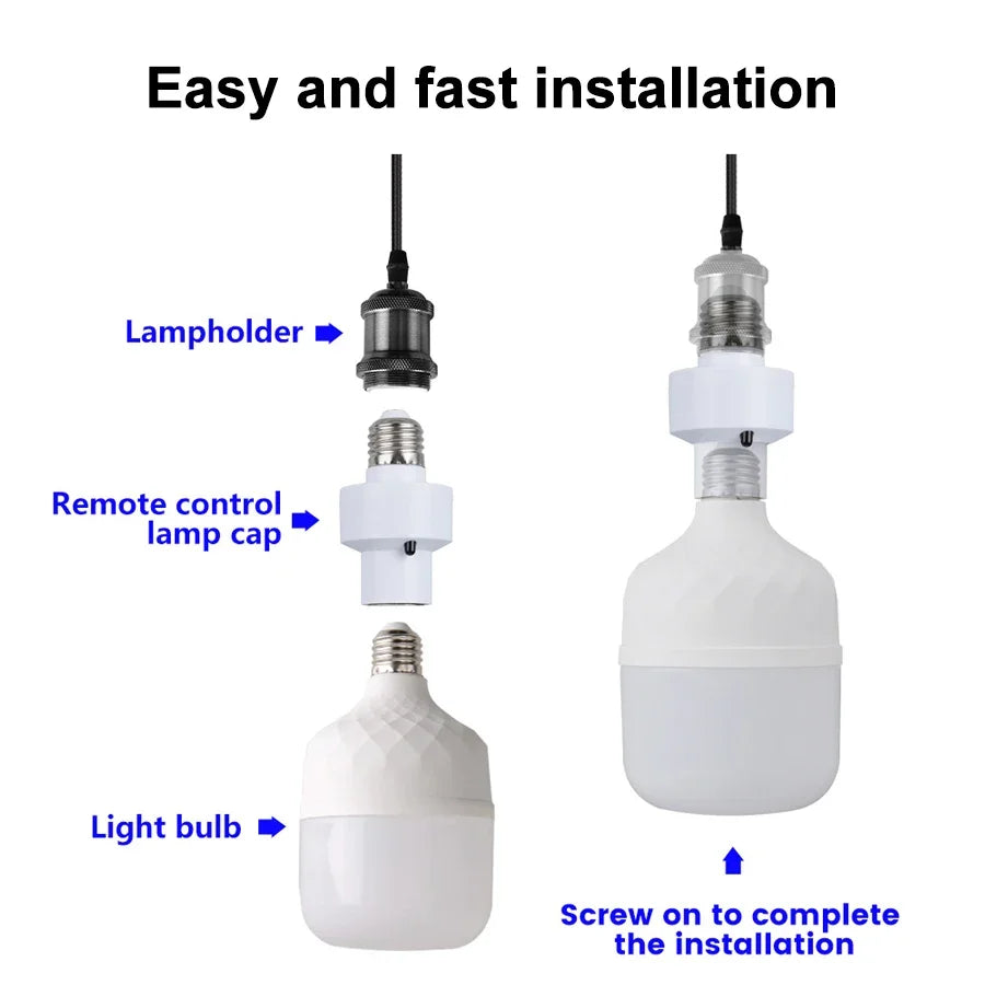 E27 Smart Lamp Holder Infrared Wireless Remote Control Timer Switch AC85-265V 220V 110V House Switch Baby Room Bedroom Switch