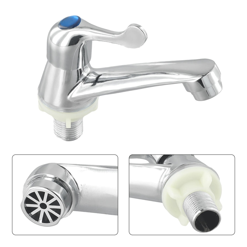 Bathroom Single Cold Water Tap Basin Sink Faucet Mixer Home Kitchen Stainless Steel Basin Sink Faucet Tap Accessories