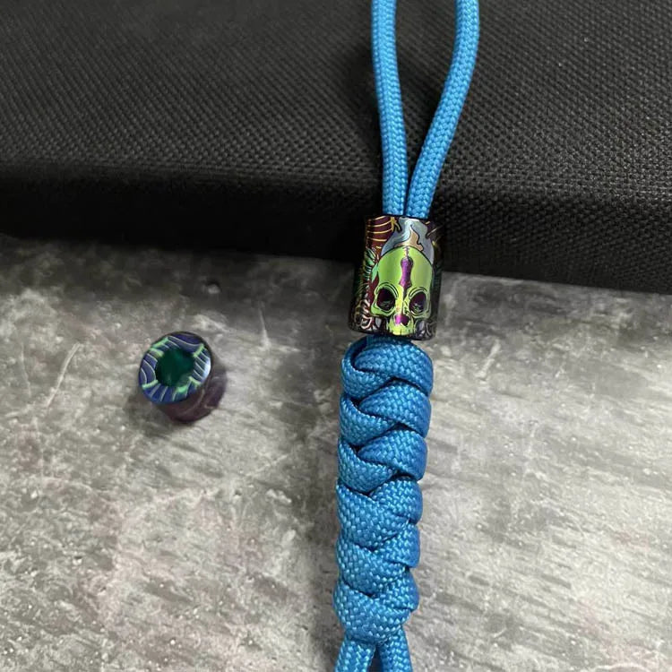 EDC Titanium Alloy Knife Beads A Pendant Paracord Outdoor DIY Decorations Camping Gear EDC Tools